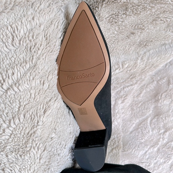 NWOB Franco Sarto Palma black suede block heel pumps - Picture 4 of 5